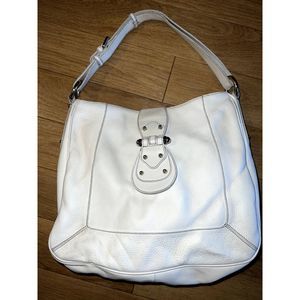 White leather Furla Handbag, Size Midi
